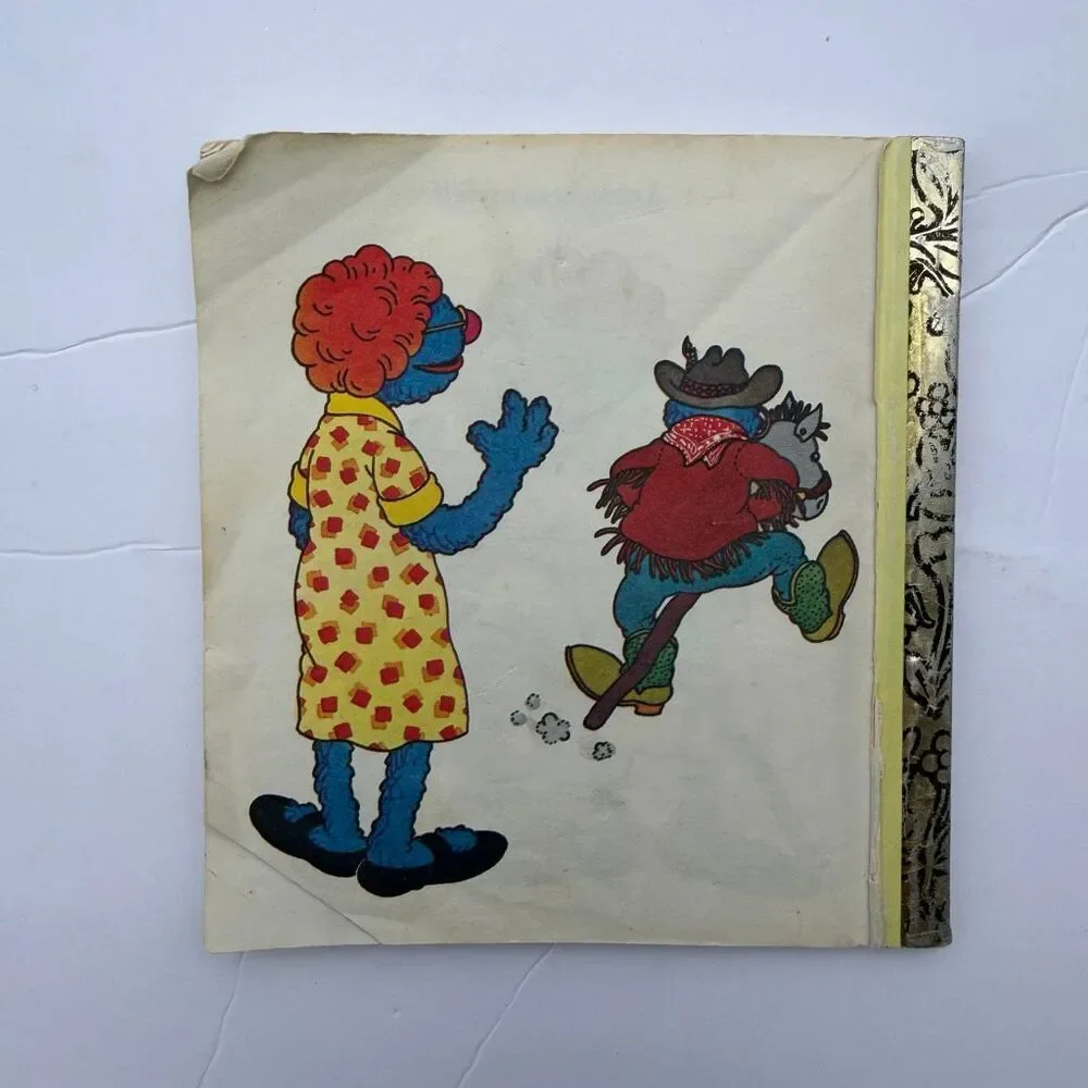 Vintage Sesame Street Little Golden Books Cookie Monster Big Bird Retro Nursery